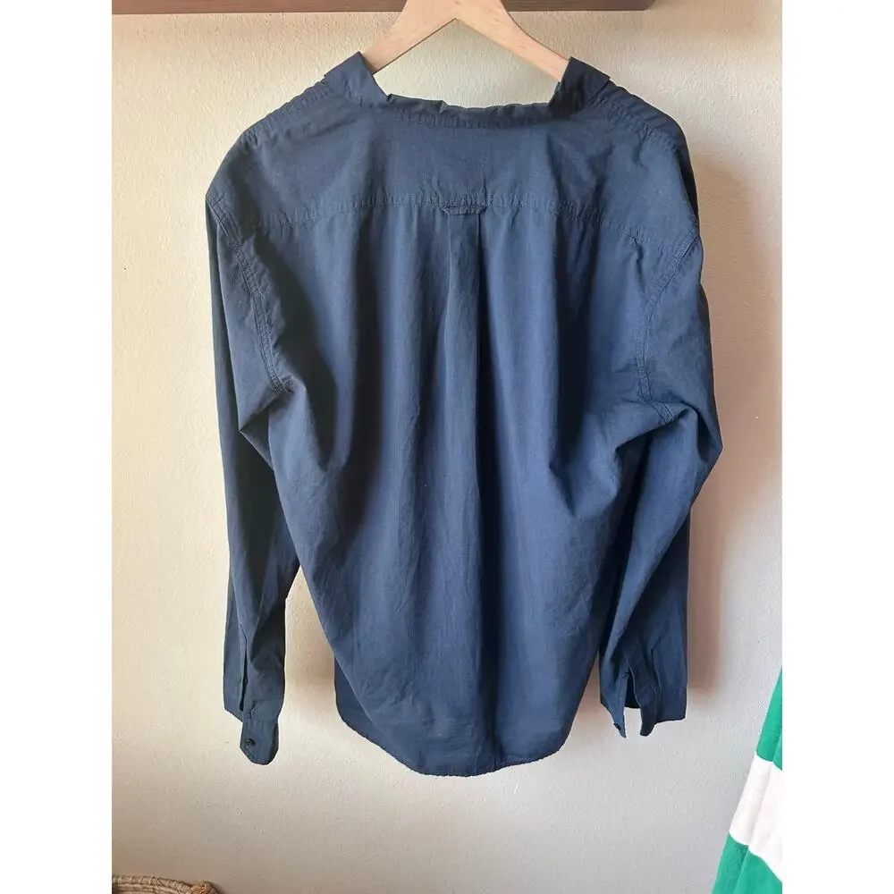 Levi's Dark Blue Long Sleeve Half Button-Up Shirt Size XL
